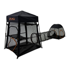 EXXO cat tower and tunnel set with mesh enclosure and connecting tunnel