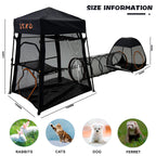 EXXO cat tower and tunnel set size and dimensions