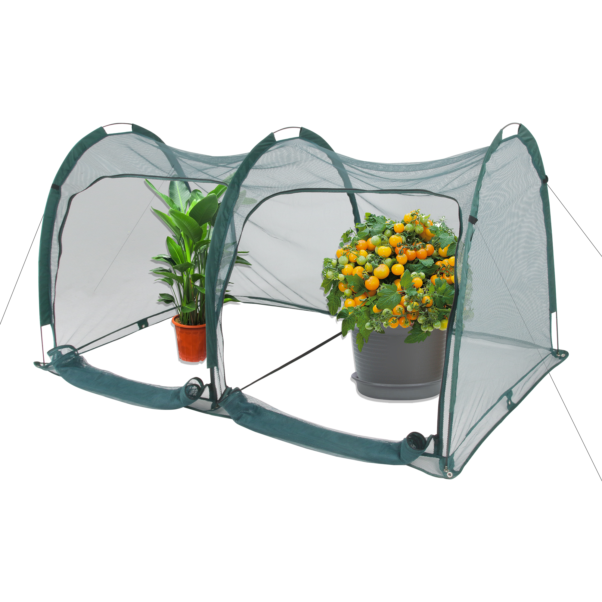 EXXO 2m flexible gardening tunnel covering plants while allowing airflow and sunlight