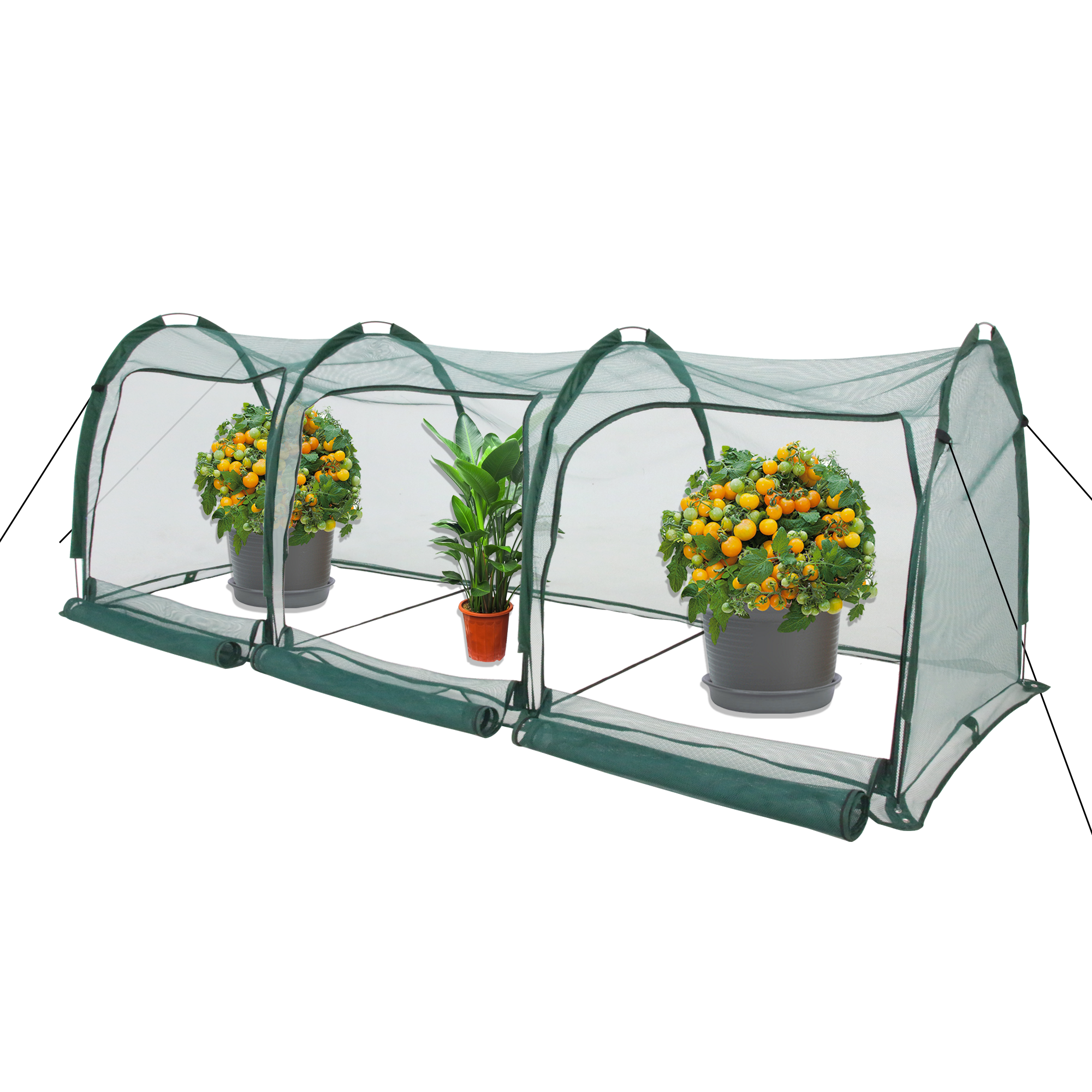 EXXO 3m flexible gardening tunnel covering plants while allowing sunlight and airflow