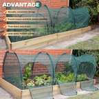 EXXO 3m flexible gardening tunnel installed over raised garden beds for crop protection