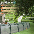 Features graphic showing benefits of the EXXO 5m flexible gardening tunnel