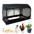 EXXO foldable chicken run with mesh enclosure and covered roof