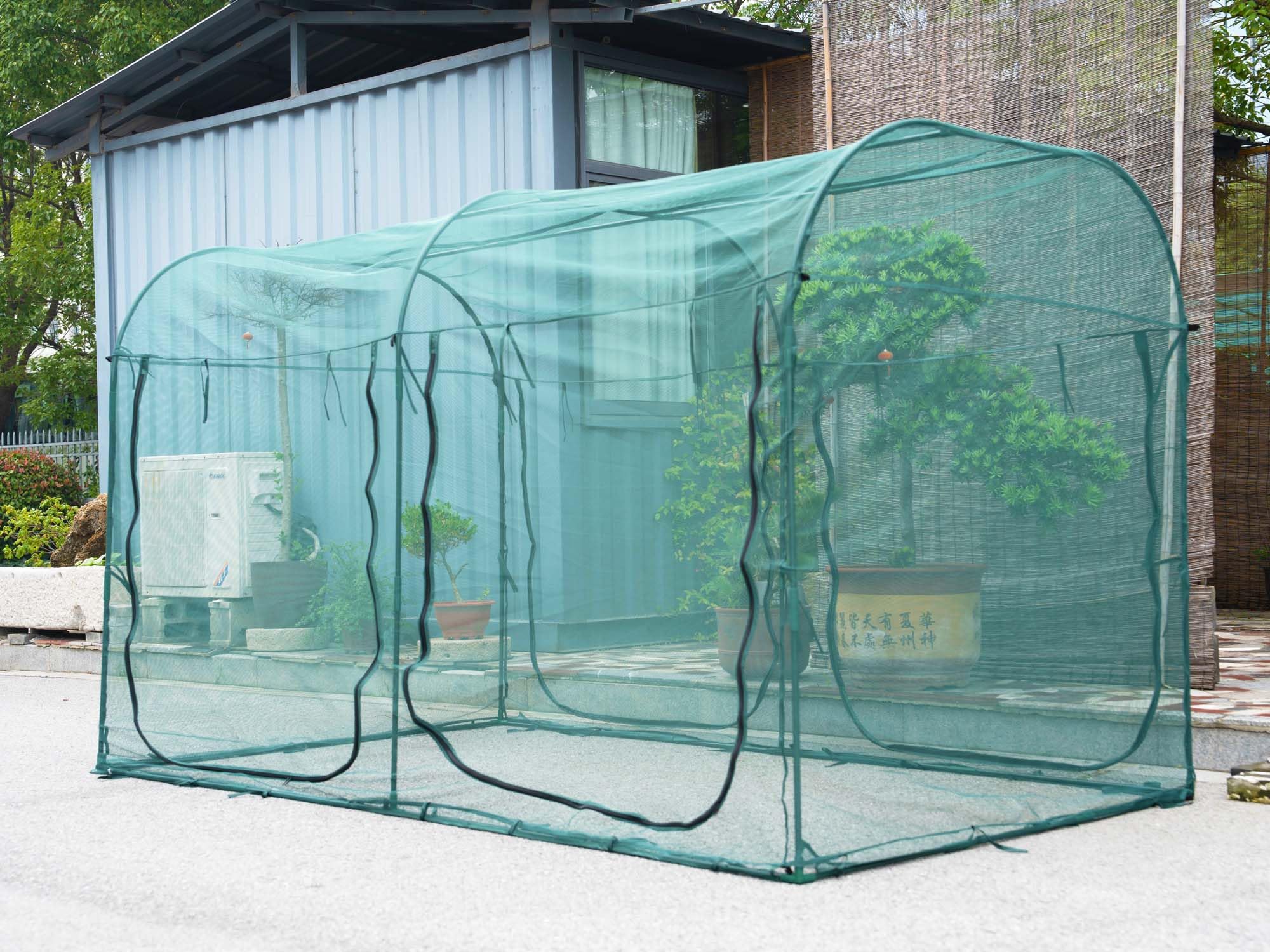 EXXO green house 10×6×6 ft mesh garden enclosure set up outdoors