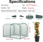 EXXO greenhouse package contents showing frame, mesh cover and connectors