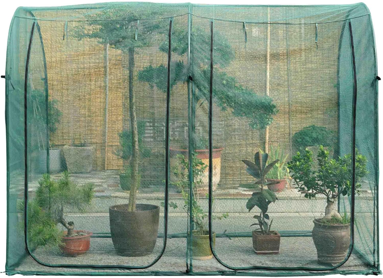EXXO 8x4x6 ft greenhouse plant protection cage covering garden plants