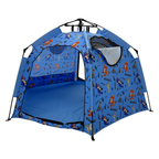 EXXO kids dinosaur play tent set up indoors