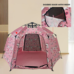 EXXO unicorn play tent door with mesh window