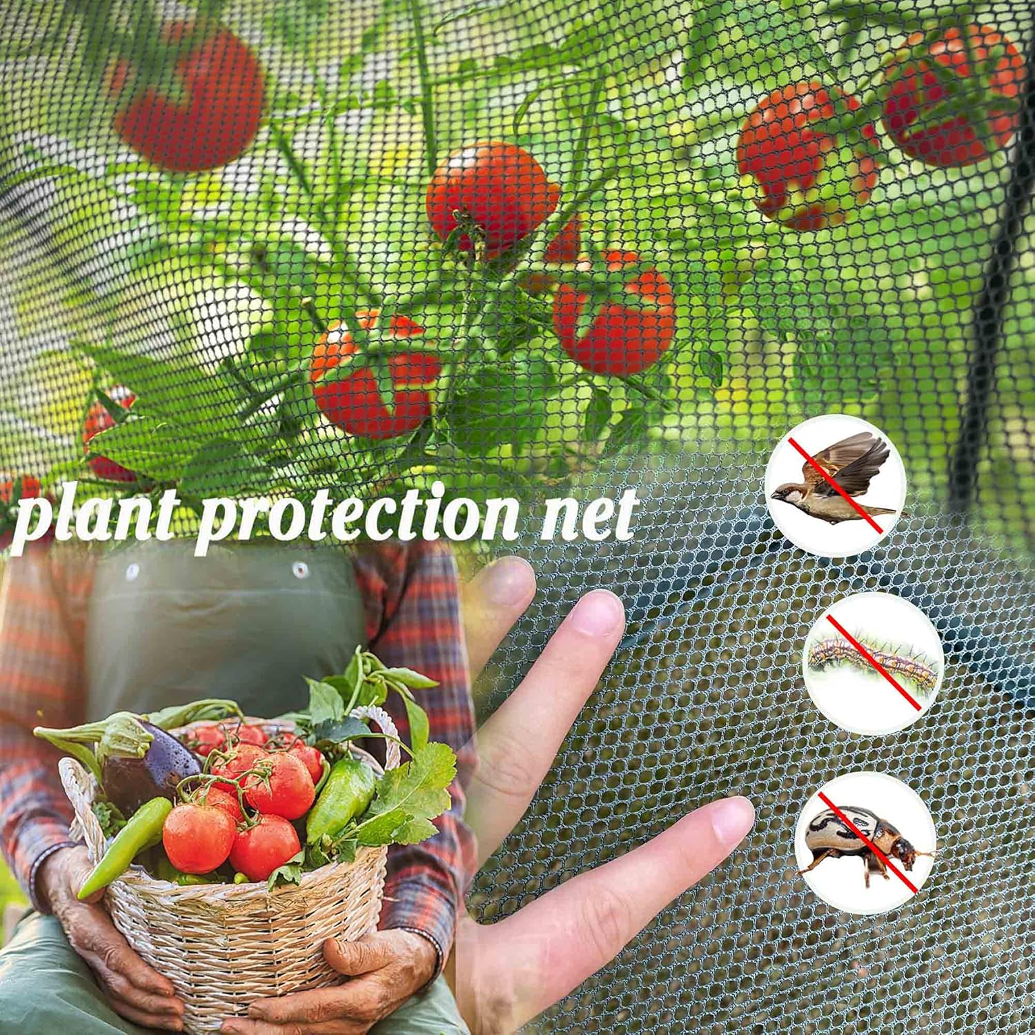 EXXO plant protection net preventing birds and insects from accessing crops