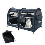 EXXO twin cat play enclosure with mesh panels and two cats inside